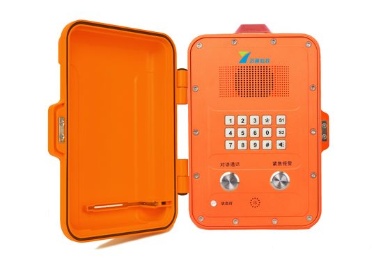 Telefono a prova di fiamma e esplosione per la zona ATEX 0 1 2 Voltaggio DC 12V / AC 220V POE opzionale